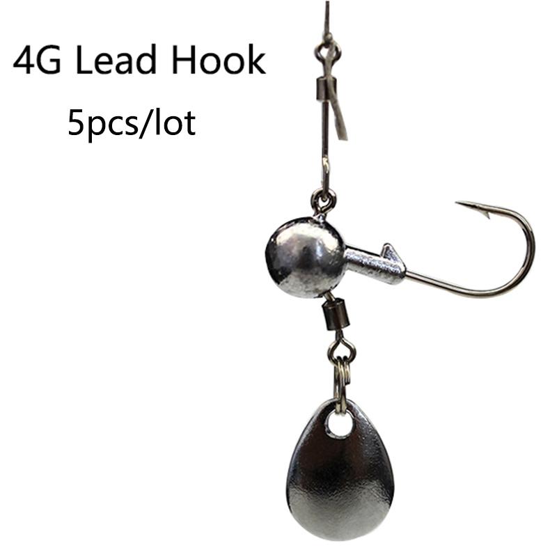 

5 шт. Свинцовая джиг-головка Крючок 2 г/4 г Джиг-приманка Рыболовный крючок для мягкой приманки с блесной-спиннером Рыболовные снасти и аксессуары Pesca 2g