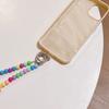 Cute Candy Rainbow Beaded Chain Crossbody Mobile Phone Lanyard Lovely Acrylic Decorative Strap for Bag Accessory