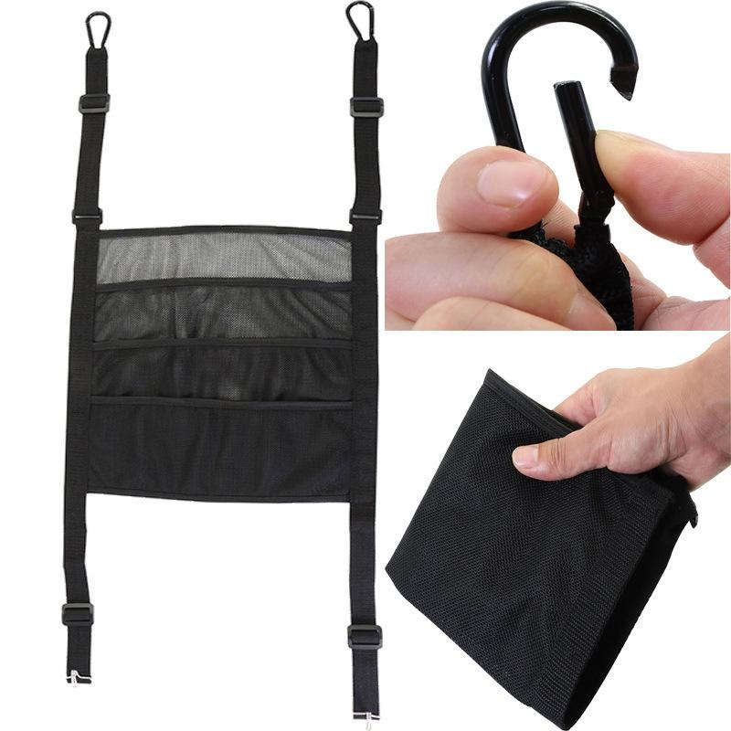 2024 New 1pcs Car front and rear seat isolation storage integrated net pet isolation car rear convenient storage bag with hooks