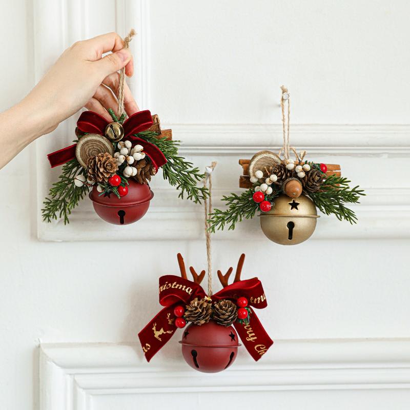 Noel Çanı Boynuzlar Fiyonk Kozalak Çan Karışık Kolye Noel Ağacı Vitrin Araba Asma Süsü