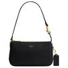 Plaza 18 Ferragens de Metal Dourado Bolsa de Mão de Couro com Alça de Ombro Pequena Bolsas Femininas Pretas CCD09-B4BK