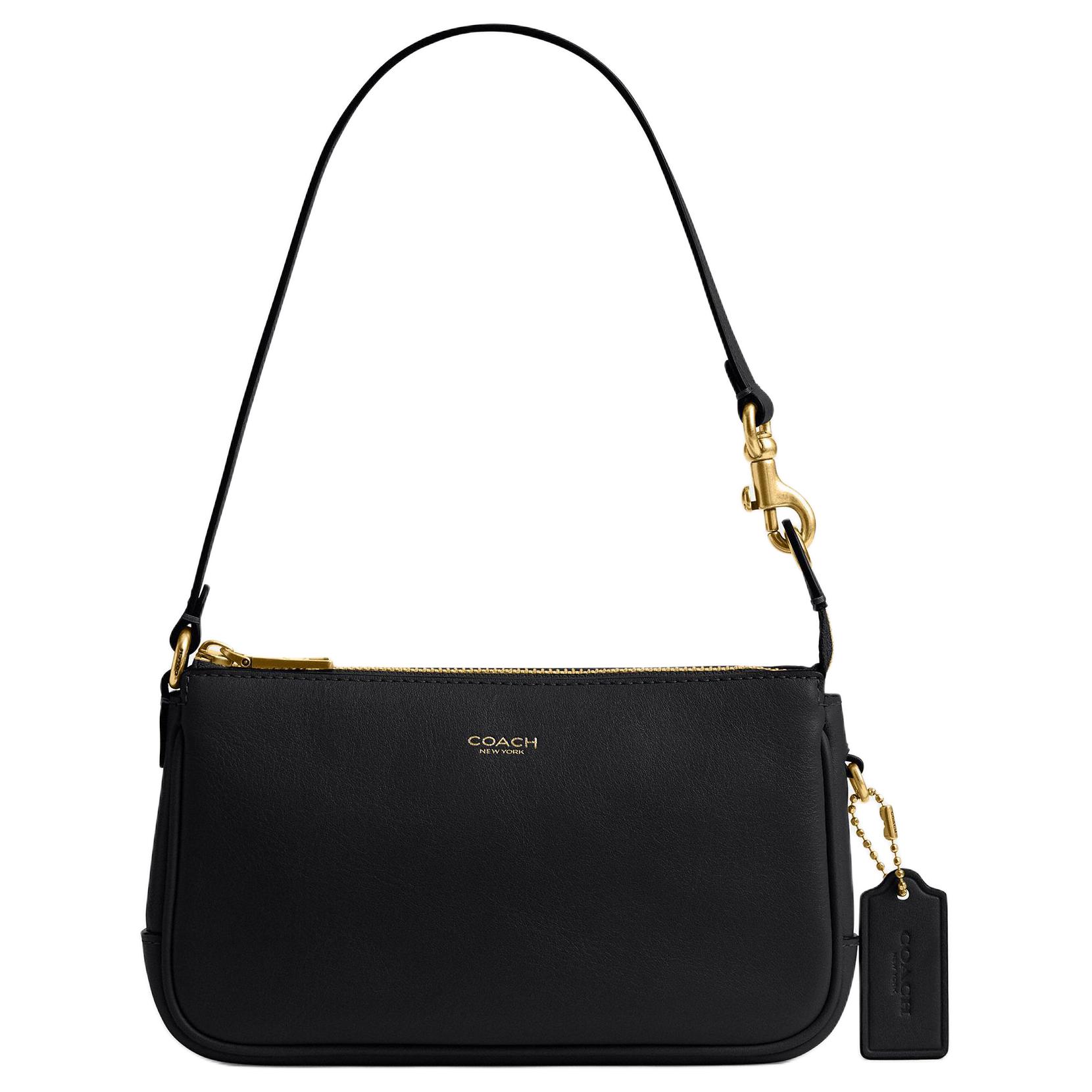 

Coach Plaza 18 Gold Metal Hardware Leather Handheld Shoulder Bag Small Women Handbags Black CCD09-B4BK Basic Set (Bag+Dust Bag)