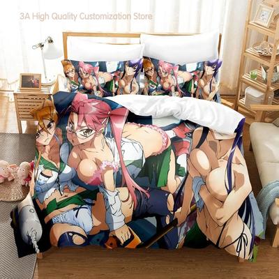 Cexy Girl Highschool of the Dead Bettwäscheset Einzelbett Twin Full Queen King Size Bettset Erwachsene Jungen Schlafzimmer Bettbezugsets