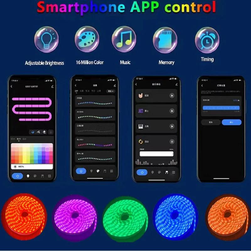 DC5V USB Neon RGB Streifen LED Licht Tuya WiFi Smart Streifenlicht IP67 Wasserdicht RGB DIY Schneidbar Flexibles Band Traum 16 Farben Für Alexa