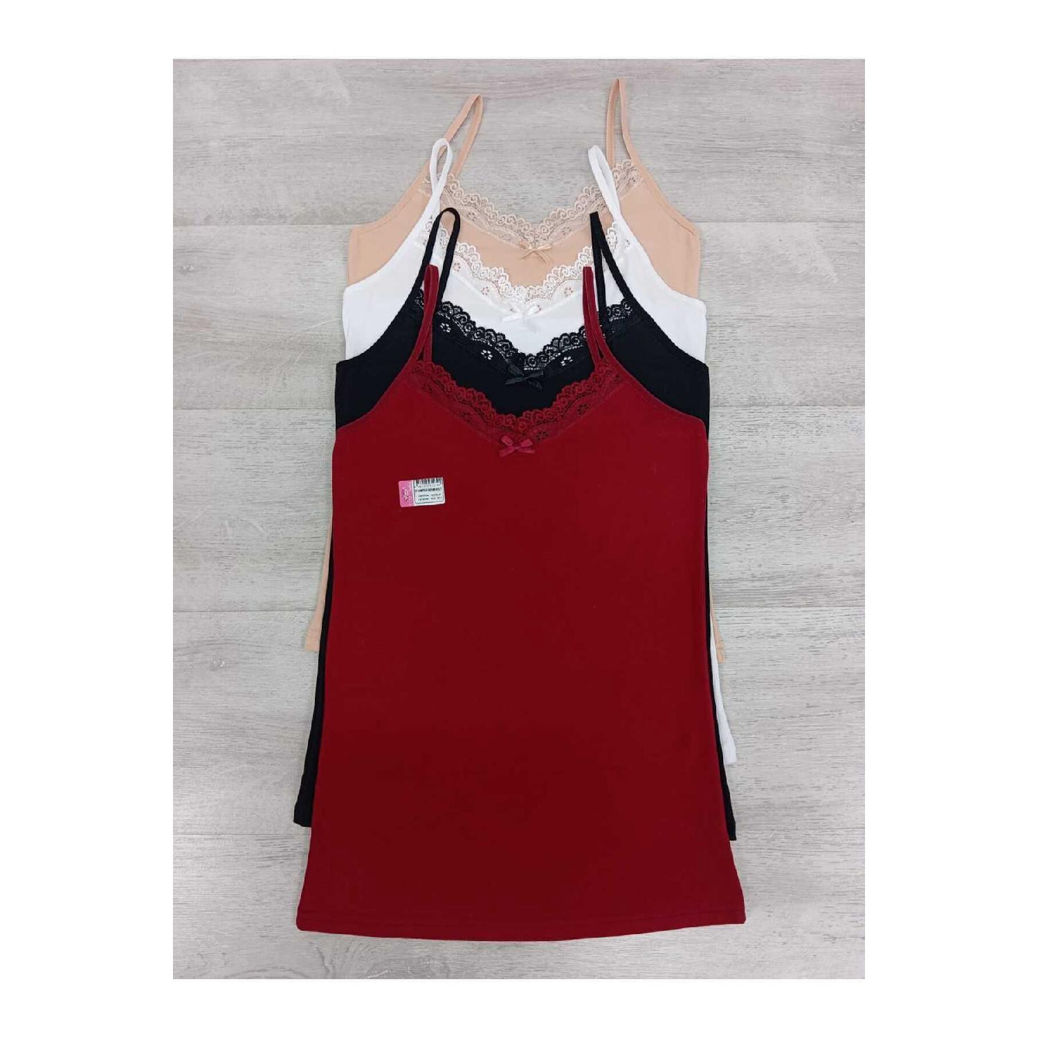 

Комплект из четырех маек из кружевной лайкры S бордовый