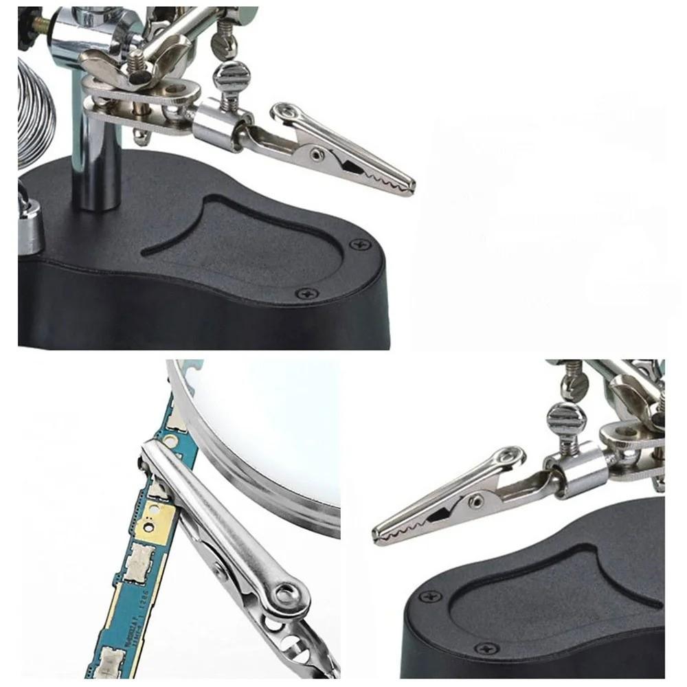 Desktop Welding Auxiliary Clip Magnifier LED Magnifying Glass Soldering Iron Stand