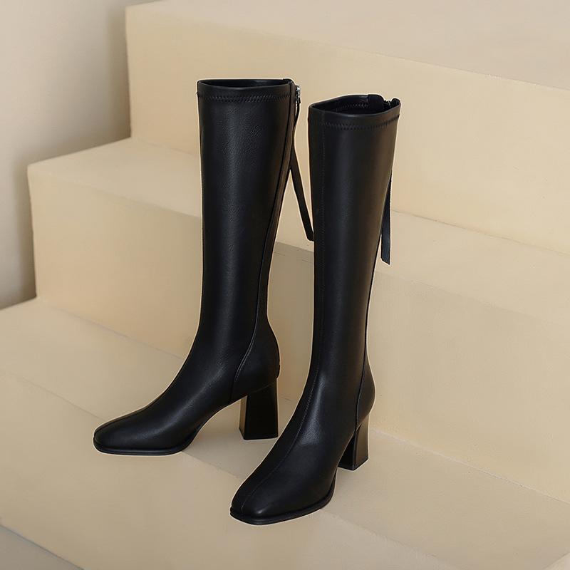 Long tube boots women's 2026 new autumn and winter leather sexy high-heeled knight boots women's shoes