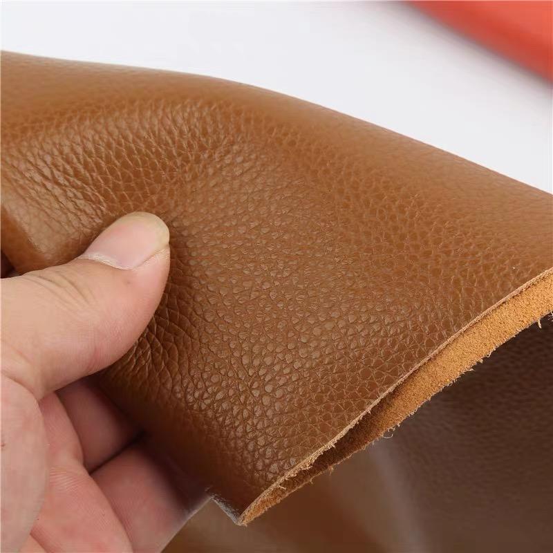 Pelle bovina pieno fiore colore cachi scuro spessore 1,5 mm per pantofole fresche, scarpe in pelle fai-da-te fatte a mano, tessuto in pelle