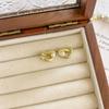 Amber Coffee French Retro Luxury Earrings - Women's Elegant Studs with Niche Design