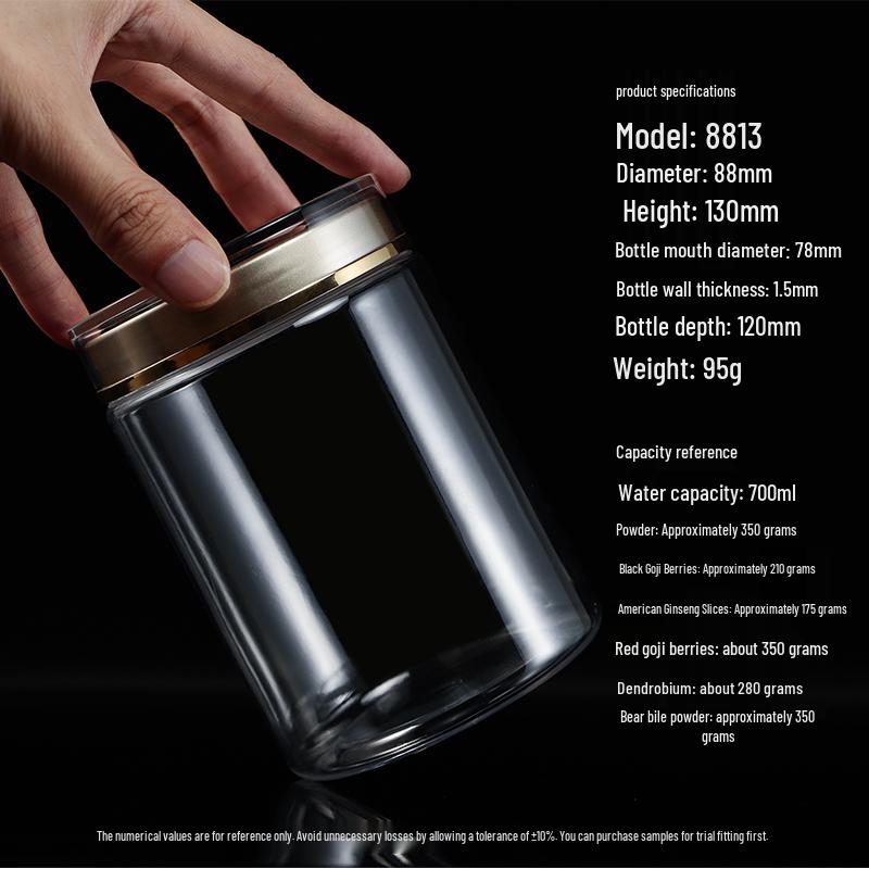 Food-Grade PET Plastic Sealed Jar for Supplement Powders - Moisture-Proof Storage Bottle