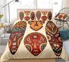 African Woman King Queen Duvet Cover Retro Exotic Tribal Black Girl Pattern Bedding Set Africa Polyester Quilt Cover Pillowcase