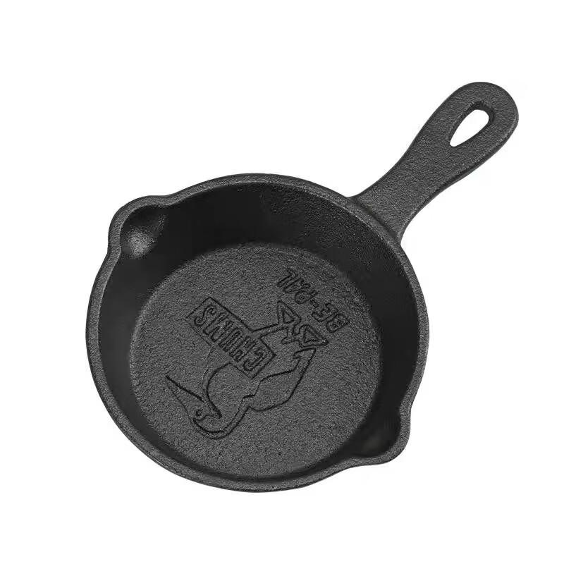ZISIZ Cast Iron Mini Frying Pan - Bird Design (Set of 4)