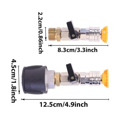 Pressure Washer Hose Adapter 1/4 Quick Connect With Valve To Control Water Flow for Karcher Lavor Nilfisk Parkside Bosch AR Hose