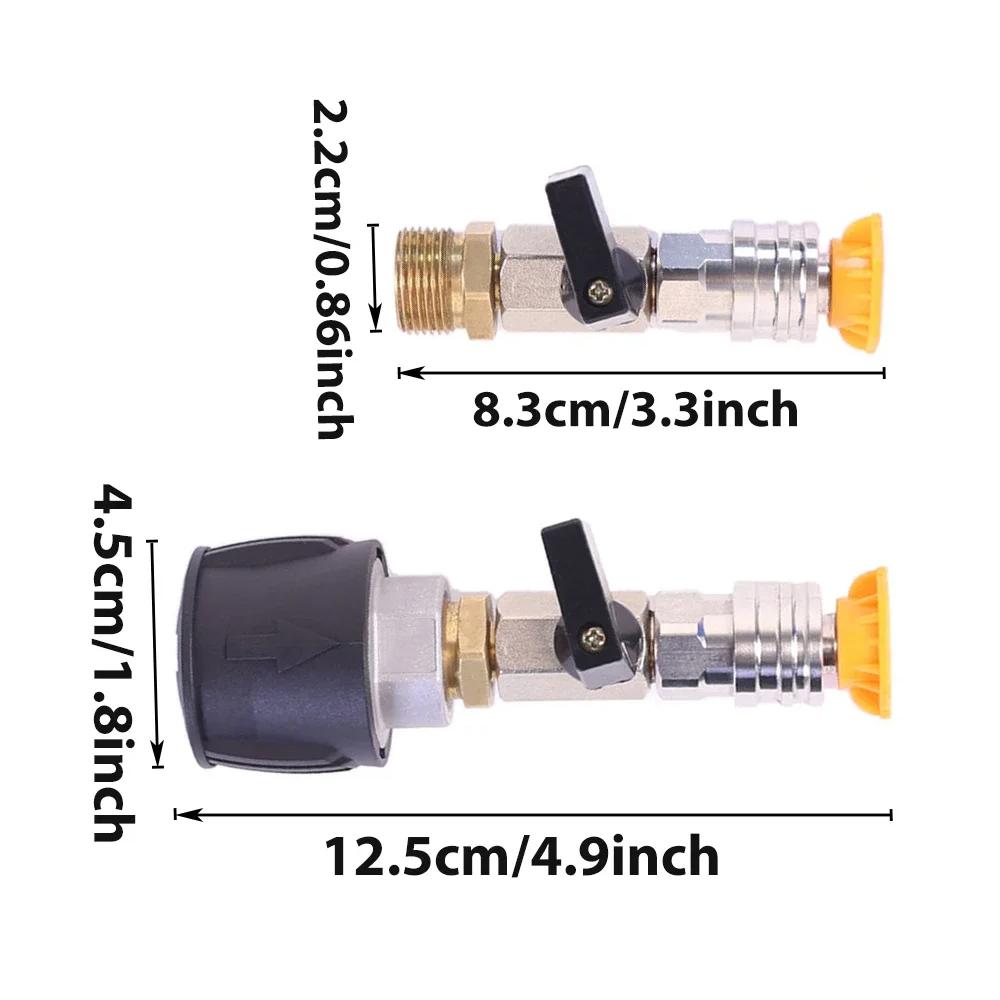 Pressure Washer Hose Adapter 1/4 Quick Connect With Valve to Control Water Flow for Karcher Lavor Nilfisk Parkside Bosch AR Hose