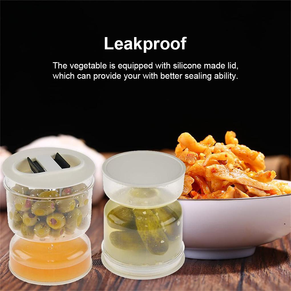 Plastic Vegetable Hourglass Jar Silicone Lid Spice Fresh Keeping Container Kitchen Restaurant Juice Separator Bottle