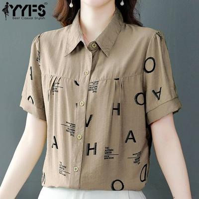 Kadın Modası Günlük Yaz Bahar Kısa Kollu POLO Yaka Bluzlar ve Gömlekler