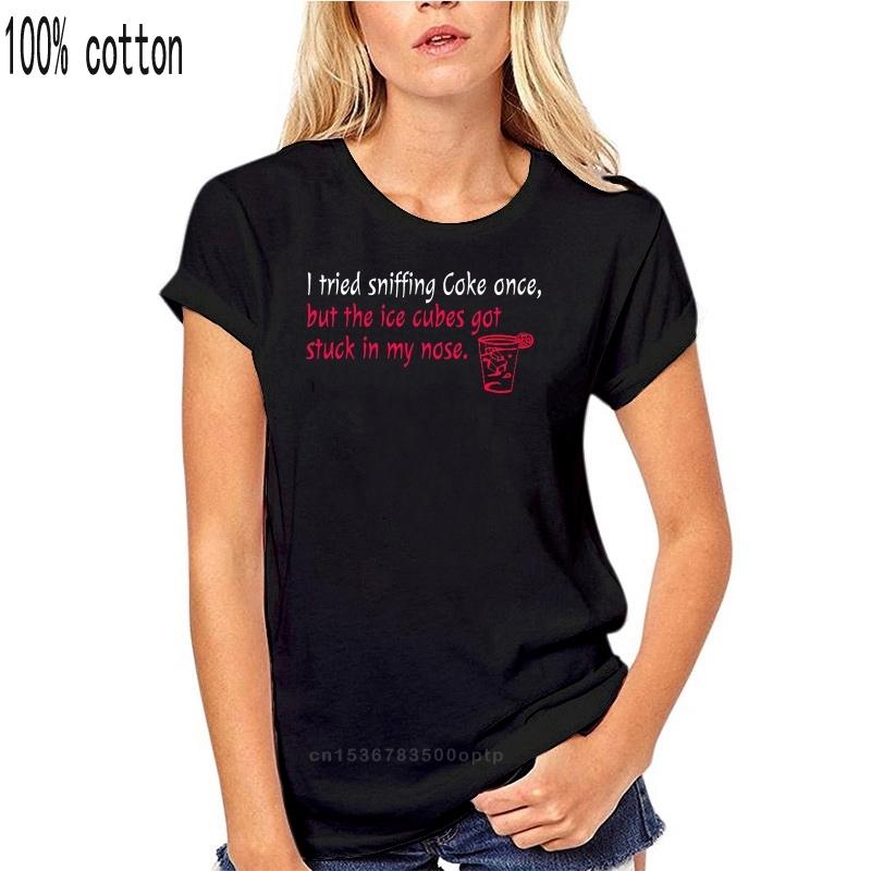 

I tried sniffing Coke once but the ice cubes got stuck sexy retro Funny T-Shirt 3XL чорний