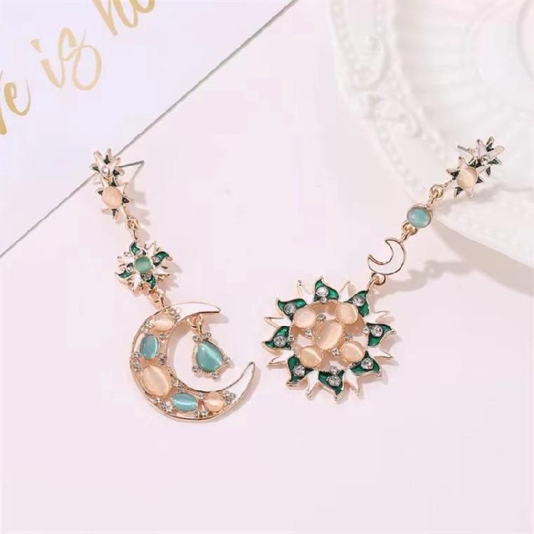 Moon Sun Earrings Drop Dangle Earrings Alloy Material Party Jewelry for Girls