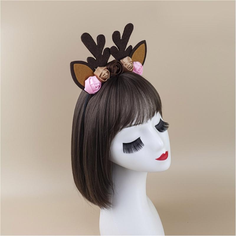 Reindeer Costume Set Reindeer Ears Nose Tail Bowtie Tutu Animal Fancy Costume Kit Accessories for Halloween Cosplay