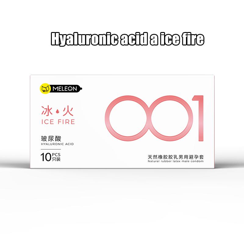 MELEON  10pcs Hyaluronic Acid Condom 001 Ultra Thin Large Particle Condom Adult Sexual Products Full Oil Smooth Sex Toys Condones 52mm