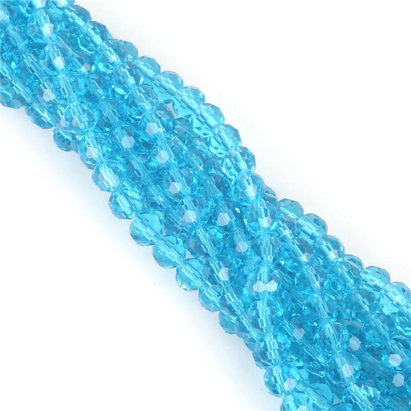 100Pcs Glass Balll Beads Rondelle Faceted Crystal Beads for DIY Jewelry Necklace Bracelet