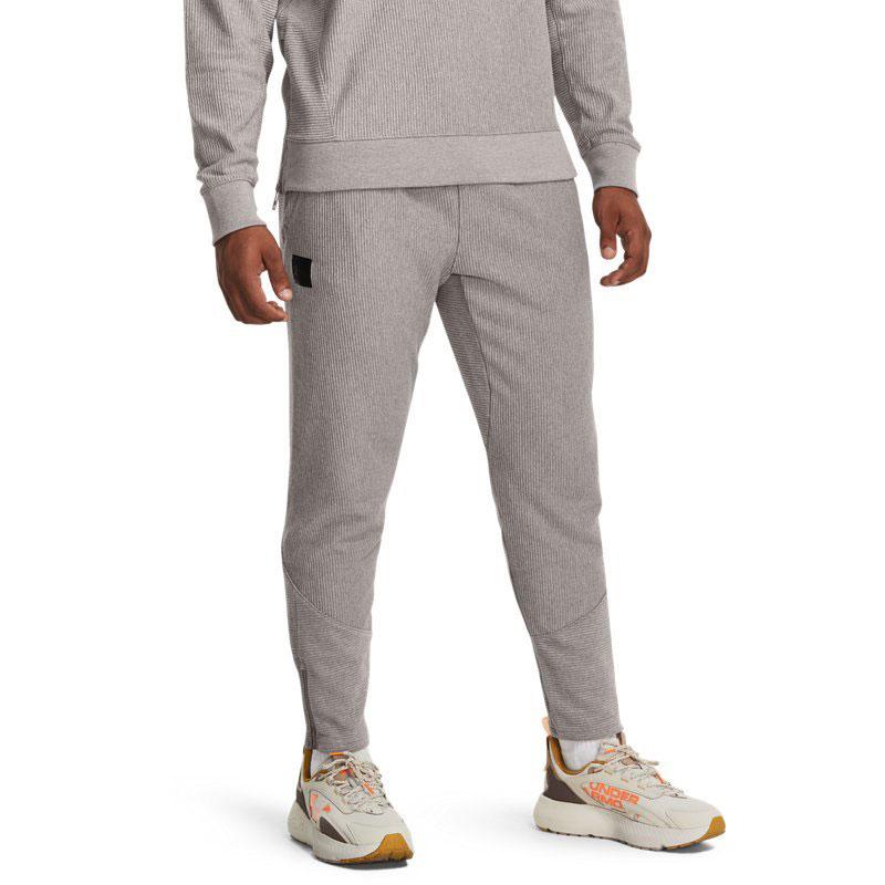 Under Armour Solid Color Fleece Cuffed Training Knit Pants Men pants Gray 1379692-294