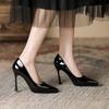 Solid Color Patent Leather Stiletto Platform Heels - Sexy Pointed Toe Women's Shoes 2025 Edition