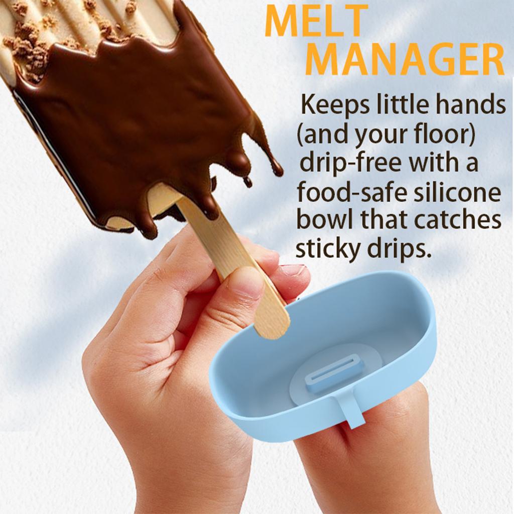 Silicone Ice Cream Holder Two in One Popsicle Stand Multifunctional Drip Catcher for Frozen Treats and Snacks