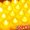 50/1PCS Flameless Candle Lights Battery Powered Warm Light Tealight Lamp for Wedding Party Birthday Decoration Candles Lighting