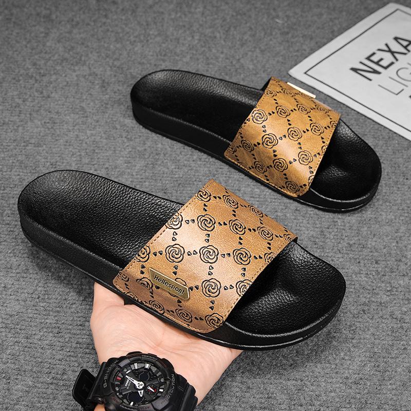 

Men s Summer 2025 Black & Gold Iridescent Non-Slip Flip-Flops 44