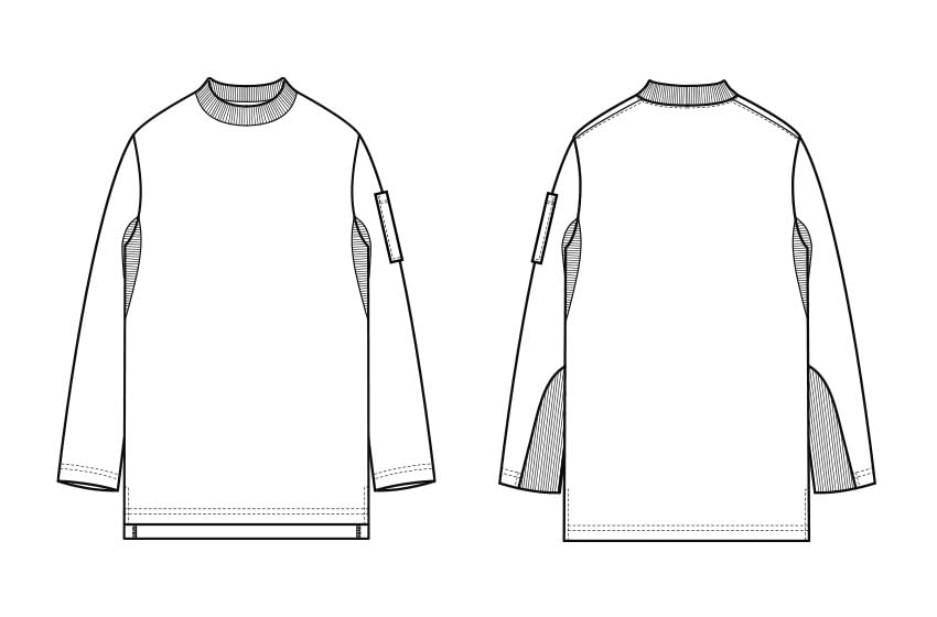 Seven Uniform CU1963-1 Navy LL Mock Neck Long Sleeve T-Shirt