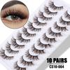 Bulk Pack 10 Pairs for Wispy Volume False Eyelashes Natural Look Faux Mink Cruelty-Free Custom Logo Sets Mix Length