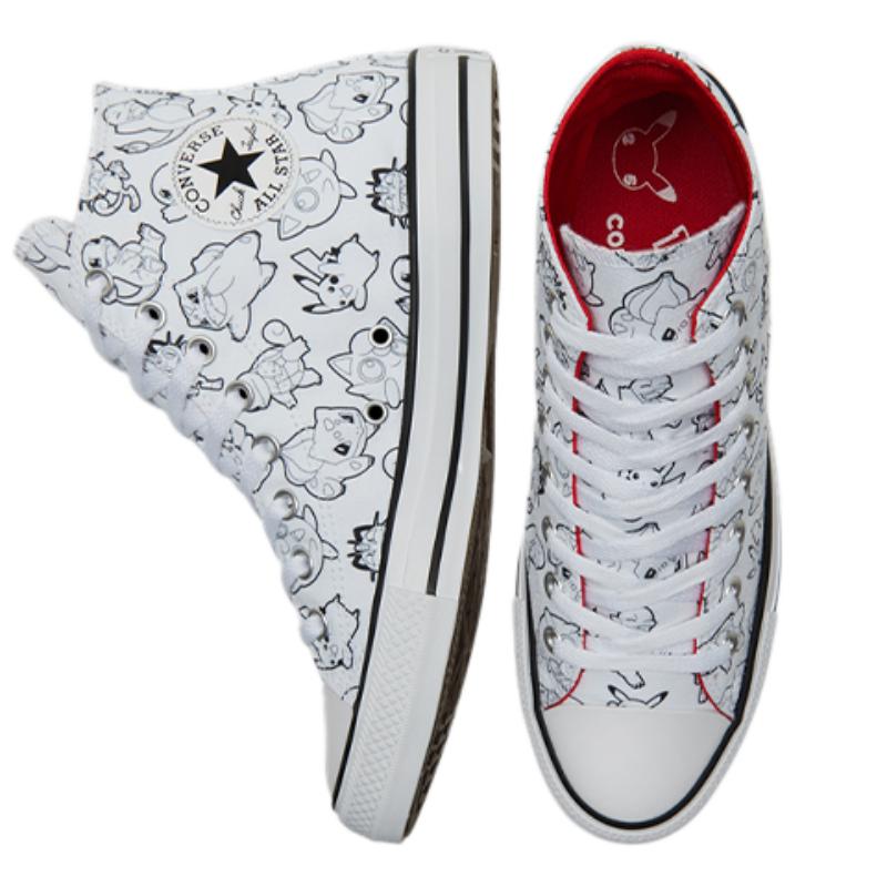 Converse Chuck Taylor All Star "Poké Ball" Trendiges High-Top Canvas Unisex Weiß