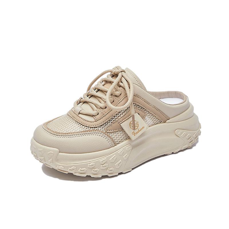 New Summer Half-support Dad Shoes for Women Mesh Breathable Students