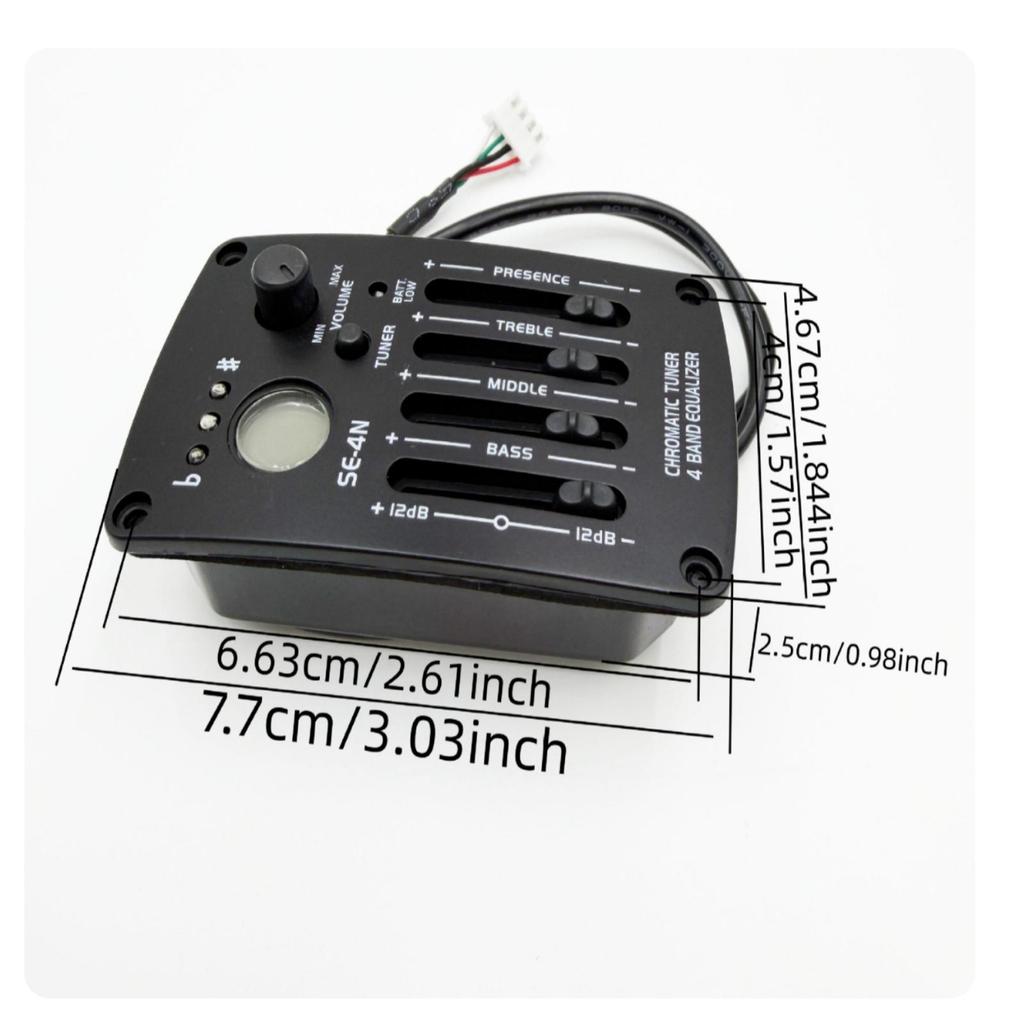 SEN44N Acoustic Guitar Pickup System Low Indicator 4Band Tone Control with Digital Tuner