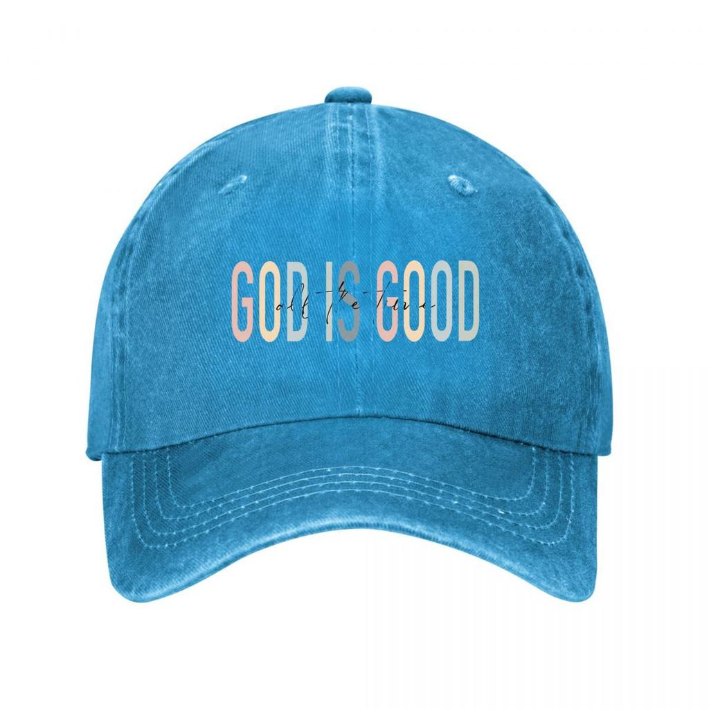 Inspirational God Is Good Colorful Wall Art Washed Baseball Cap Outdoor For Womens Unisex FeUnisex