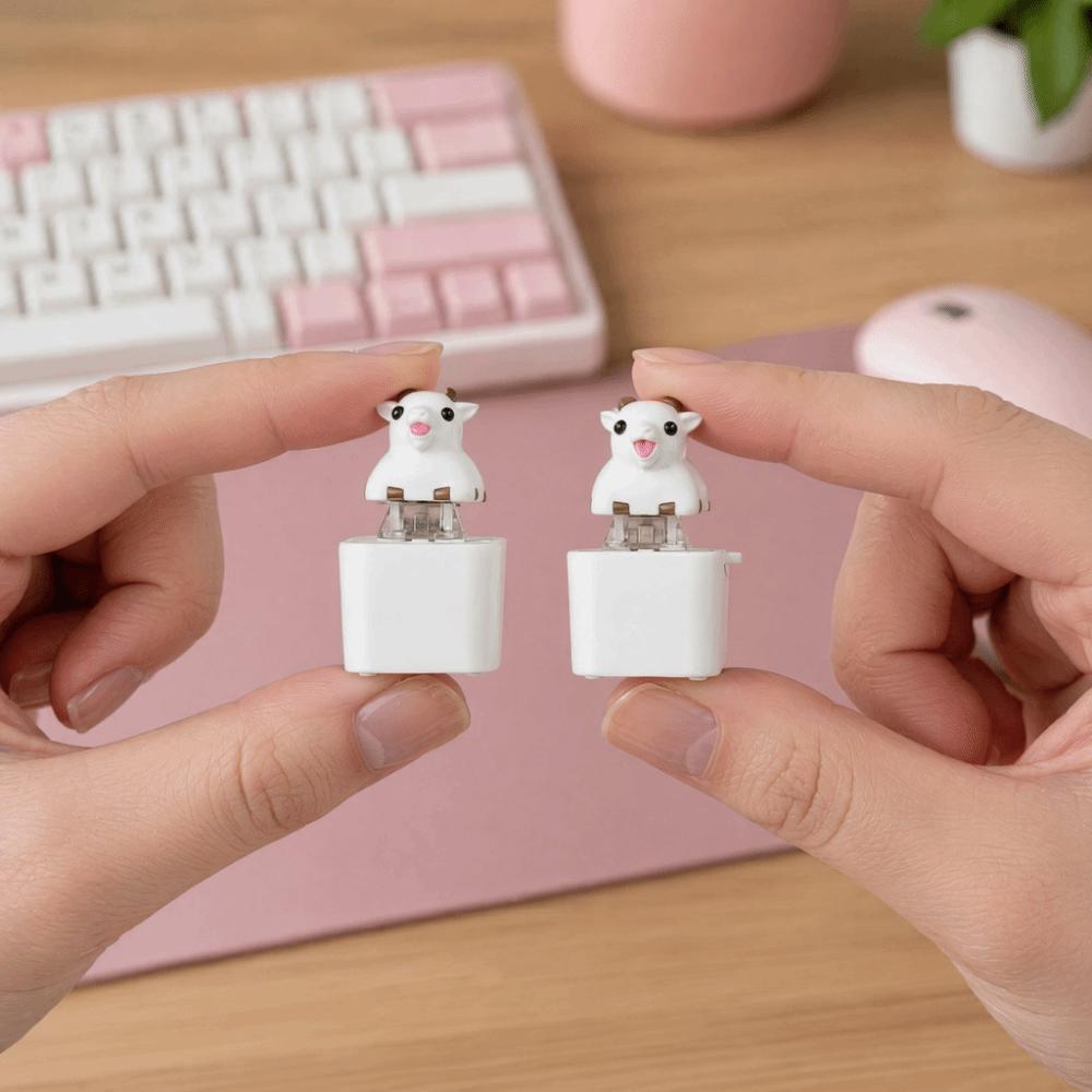 Clicky Button Keyboard Fidget Keychain Sheep Design Fidget Clicker Keychain Pass Time
