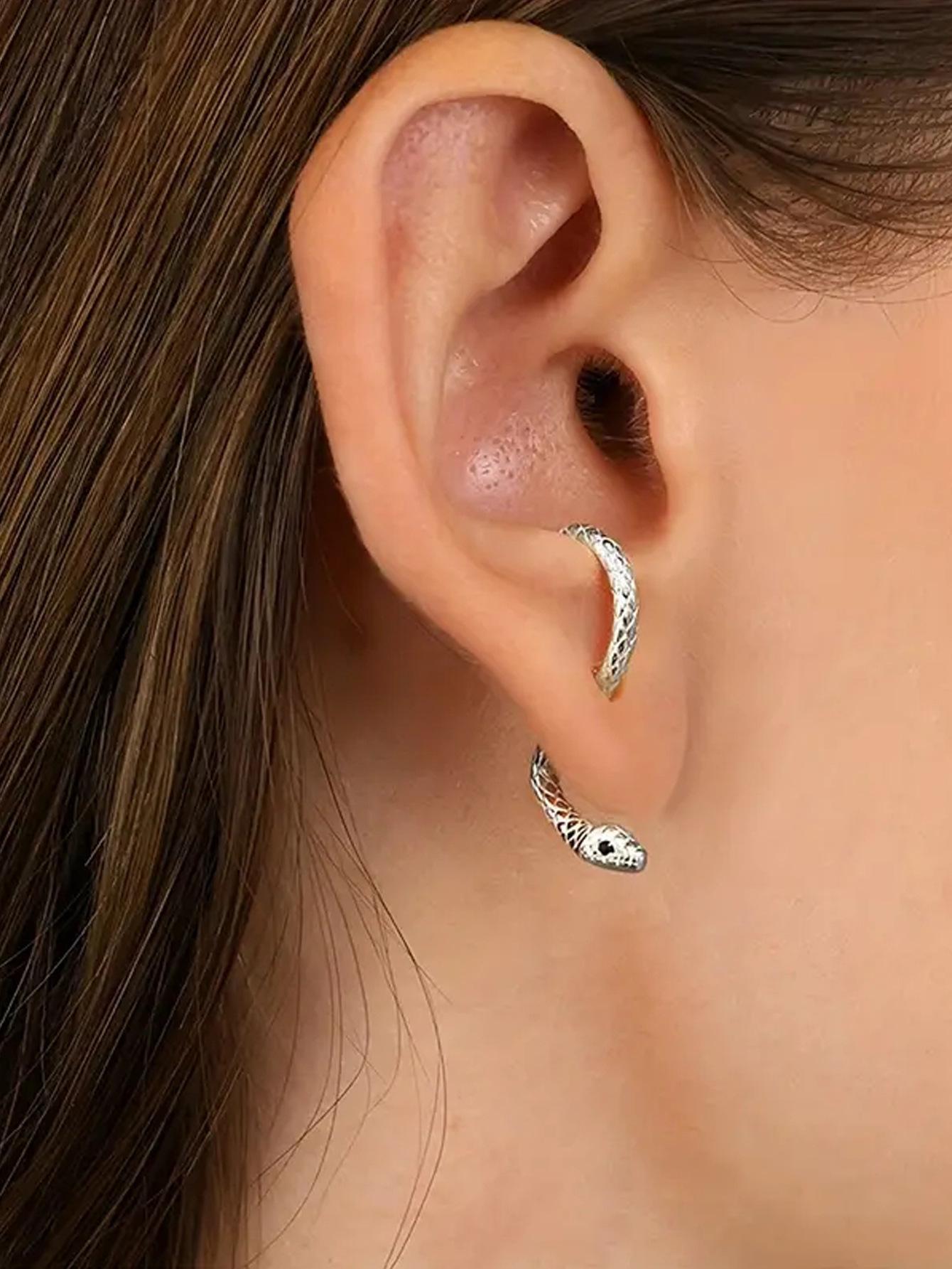 

Изысканные модные серьги-пусеты в форме змеи для женщин серебряный