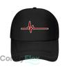 Red Heartbeat Art Graphic Mesh Baseball Cap Casual Hat Outdoor For Womens Unisex FeUnisex