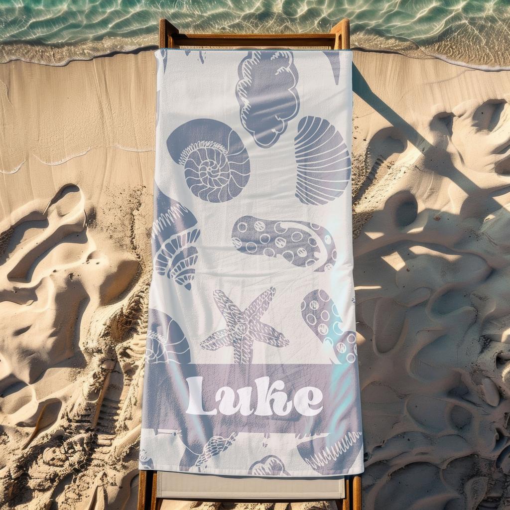 Lovely Starfish Beach Towel Personalized Custom Beach Towel Name Cute Ocean Animals Bath Towel for Beach Favor Gift Summer Gift