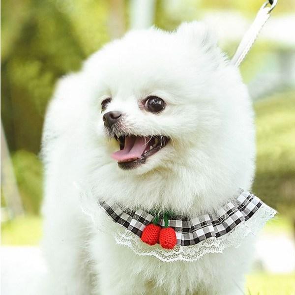 Pastel Pet Check Frill Flower Harness + Leash Set, Gray