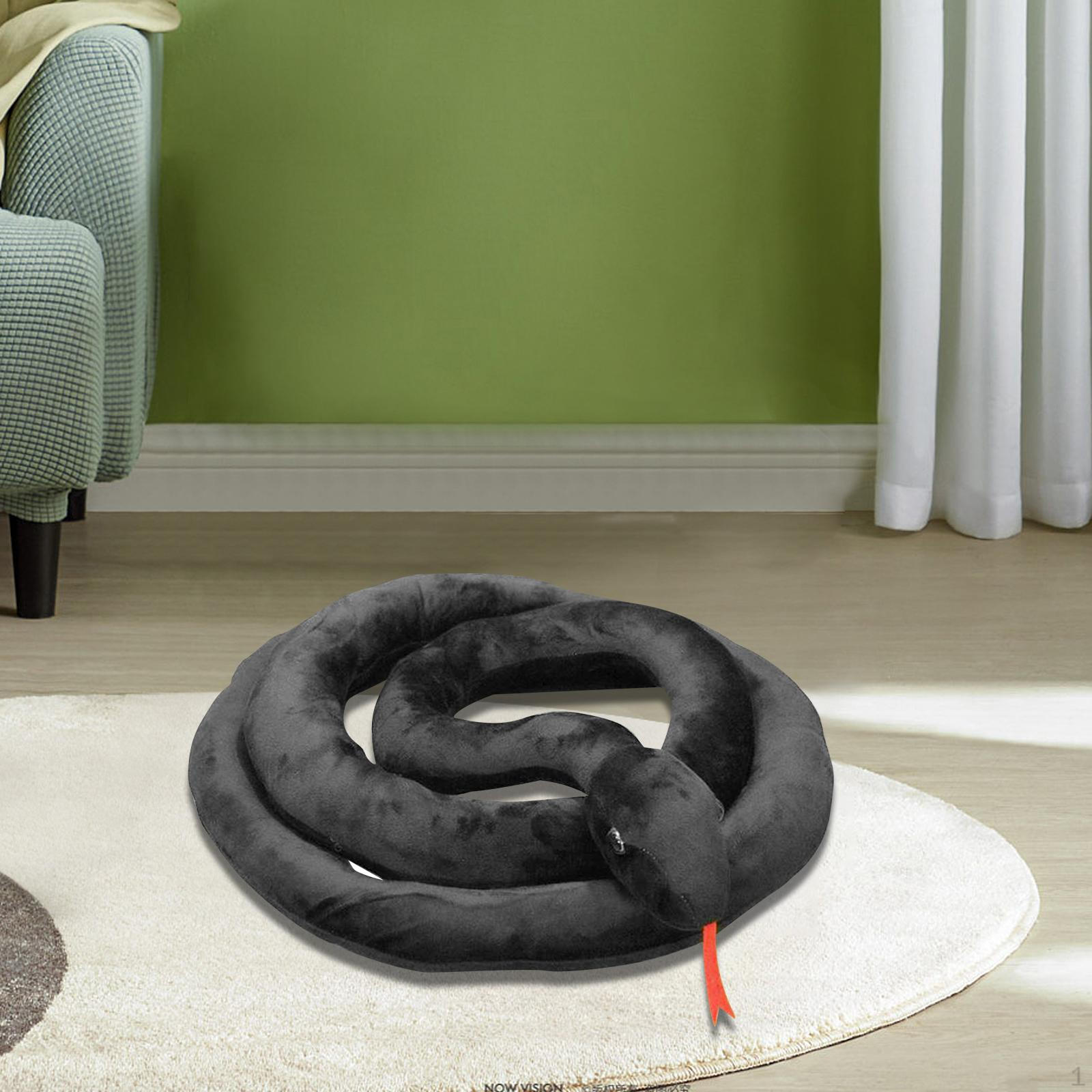 

Мягкая игрушка в виде животного, удобная, обнимающая, прижимающаяся, плюшевая змея, кукла чёрный