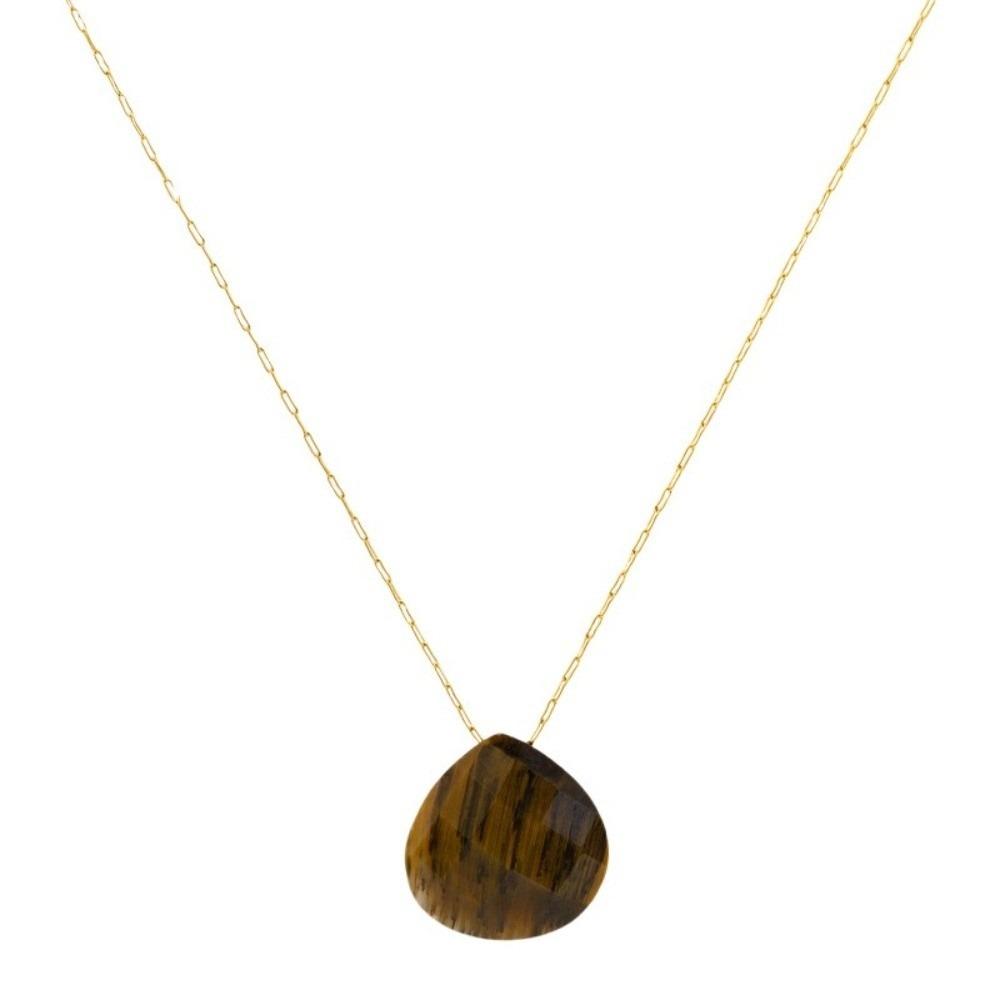 Minimalist Stone Necklace Stainless Steel Collarbone Chain Waterdrop Pendant Necklace Party