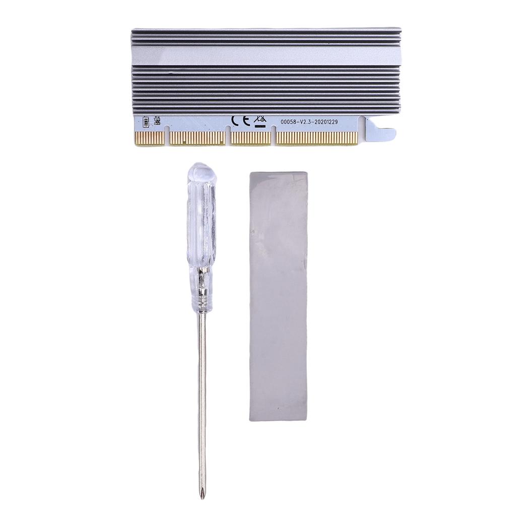 SSD To PCIe X16 X8 X4 Adapter Card for 2230 2242 2260 2280 M.2 NVMe Hard Disk with Aluminum Heatsink Multicolored Lights
