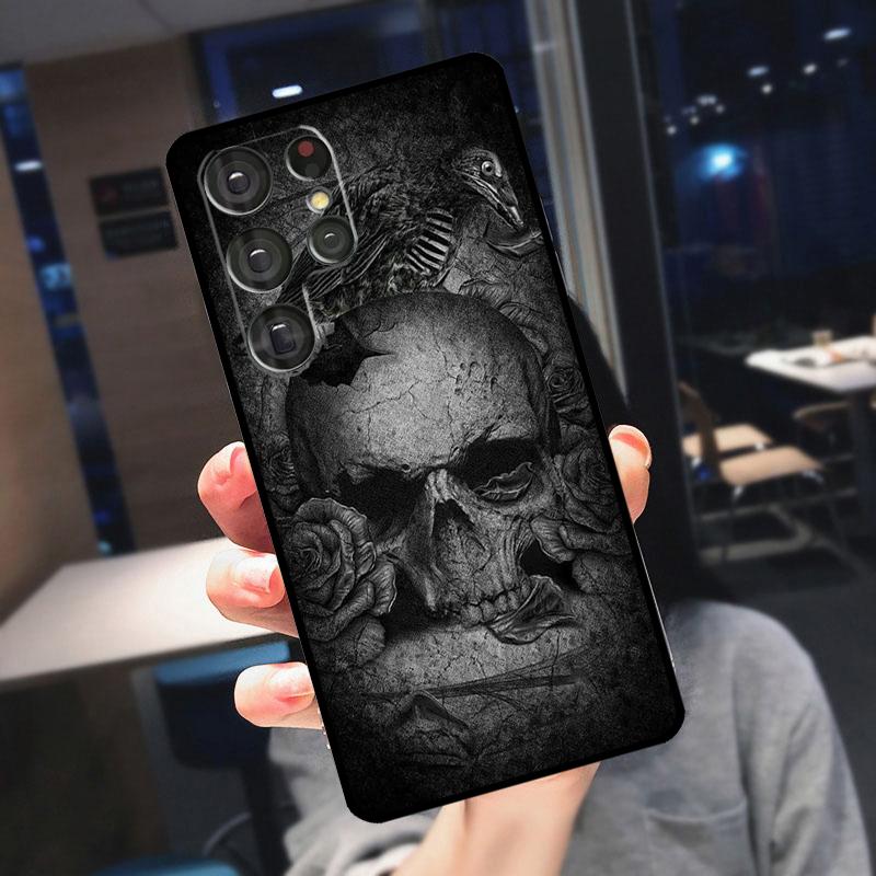 Gothic Fashion Skull Cover For Samsung Galaxy S25 Ultra S24 S22 S21 S23 Plus S20 FE S9 S10 S24 FE Phone Case