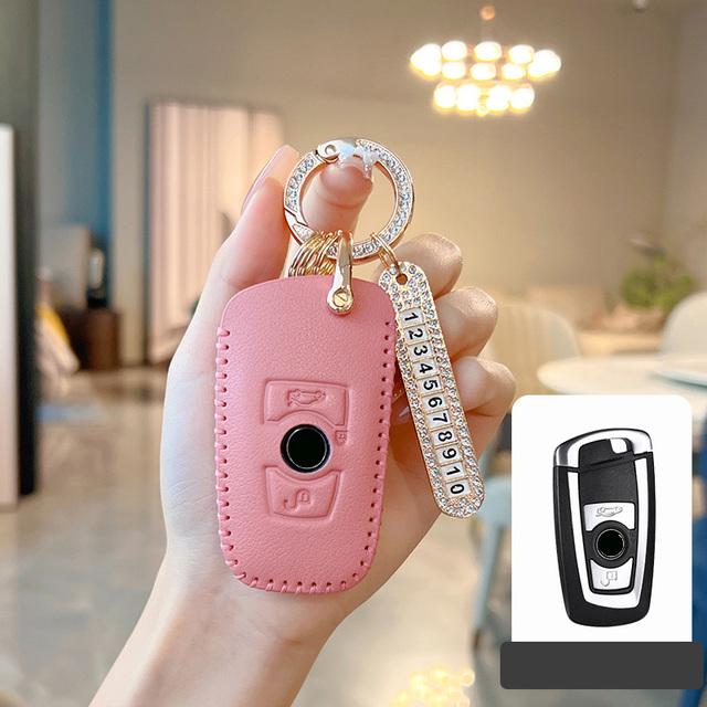 

Розовый чехол для ключей из натуральной кожи для BMW F30 F31 F32 F34 F20 F21 F07 F10 1 3 5 7 серии X1 X3 G01 X4 G02 X5 F15 F16 M3 M4