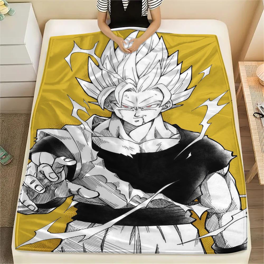 Vegito Print Flannel Blanket, Warm for Sofa Bed Chair Picnic Travel, Bedroom Decorative Home Throw -HE32