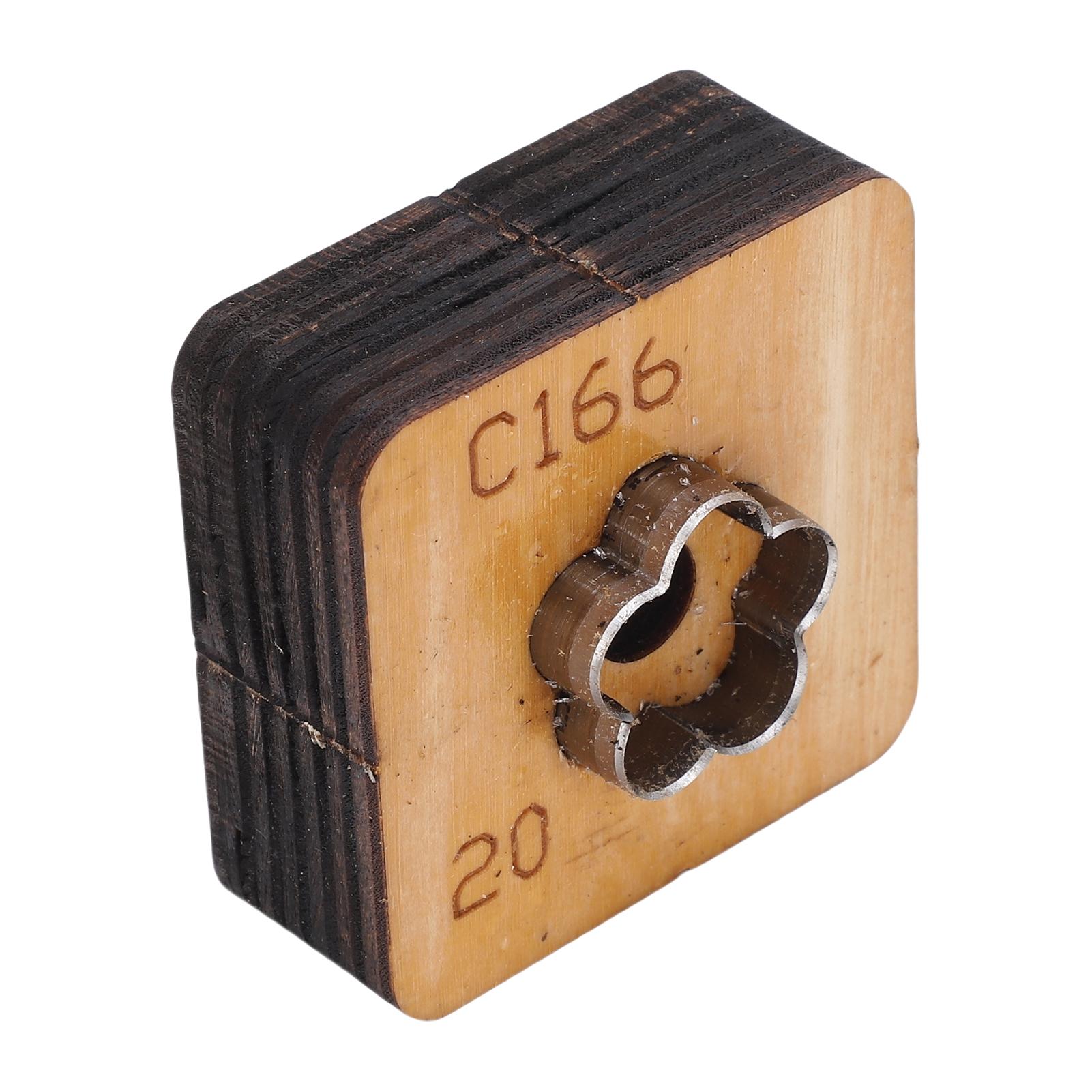 

Leather Cutting Die with Wood Base Flower Shape Punching Mold for Keyring Making Crafting Projects