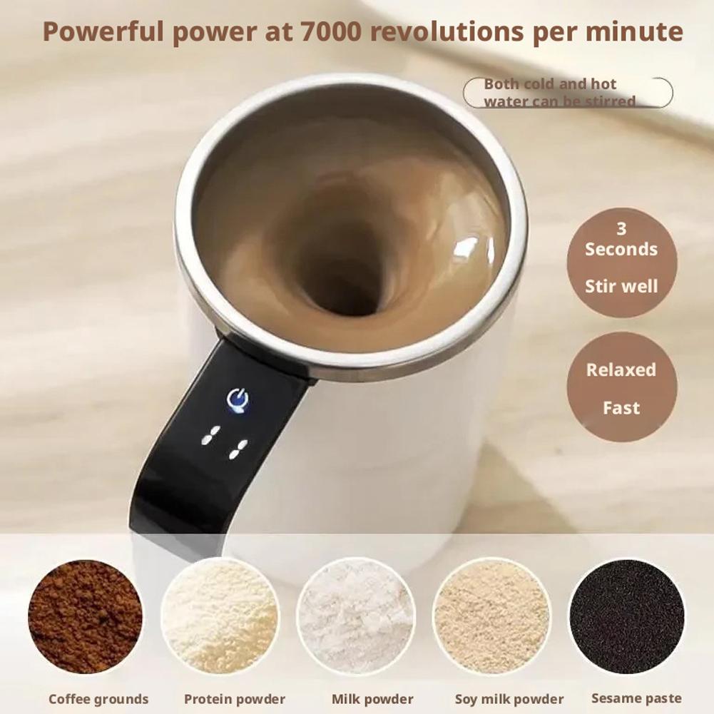 Automatic Stirring Cup Rechargeable Portable Coffee Electric Stirring Stainless Steel Mixer Rotating Magnetic Self Stirring Mugs