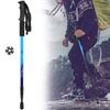 Třísekční Hliníková Slitina Tlumení Alpenstock Rovná Rukojeť Vnitřní Zámek Teleskopická Trekingová Hůl modrá 65 135cm